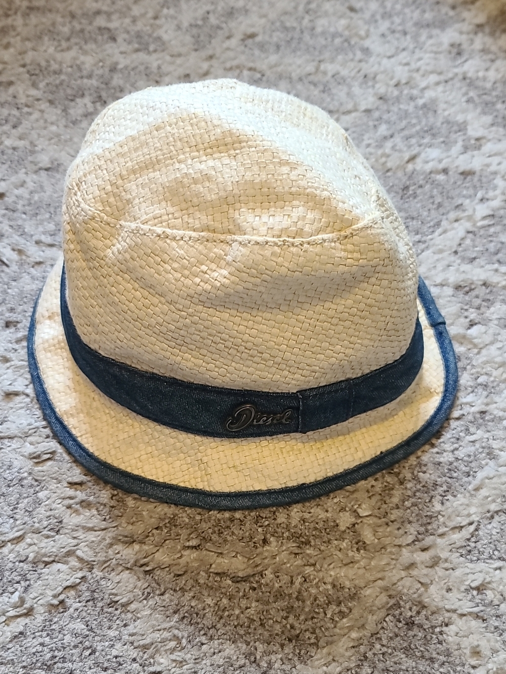 2 for $25 - Diesel Toddler Girls 2-5 years Staw Hat with Blue Jean Trim
